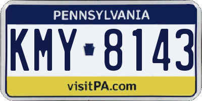 PA license plate KMY8143