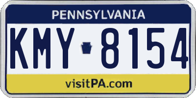 PA license plate KMY8154