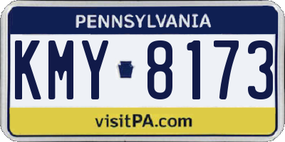PA license plate KMY8173