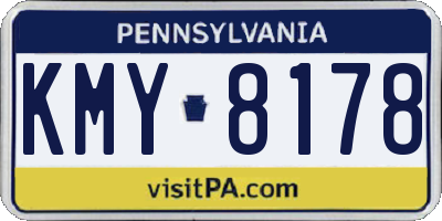 PA license plate KMY8178