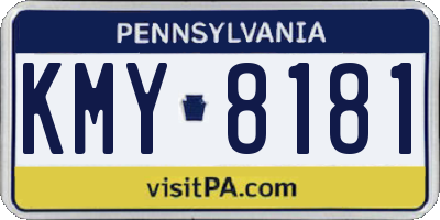 PA license plate KMY8181