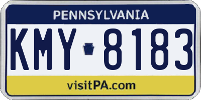 PA license plate KMY8183