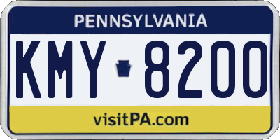 PA license plate KMY8200