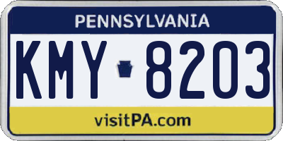 PA license plate KMY8203