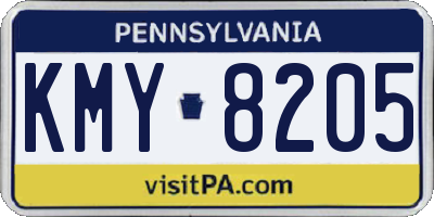 PA license plate KMY8205