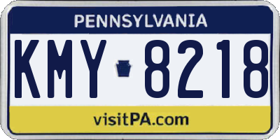 PA license plate KMY8218