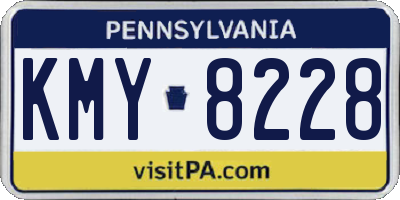 PA license plate KMY8228