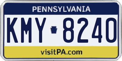 PA license plate KMY8240