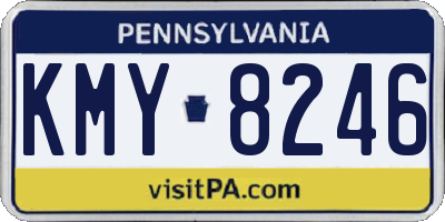 PA license plate KMY8246