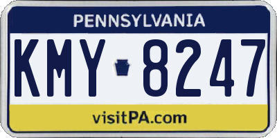 PA license plate KMY8247