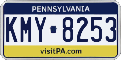 PA license plate KMY8253