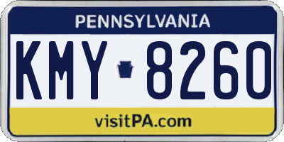 PA license plate KMY8260