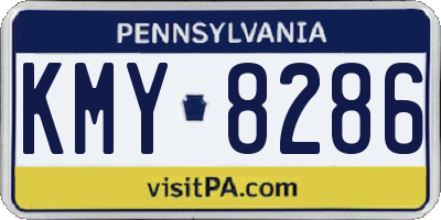 PA license plate KMY8286