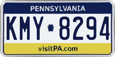 PA license plate KMY8294