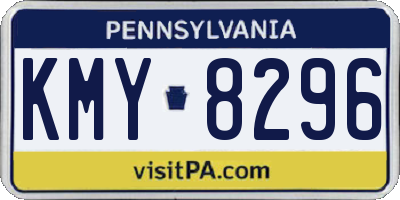 PA license plate KMY8296