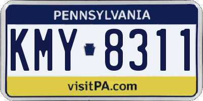 PA license plate KMY8311