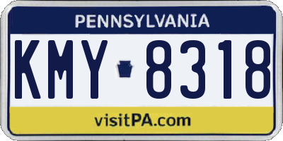 PA license plate KMY8318