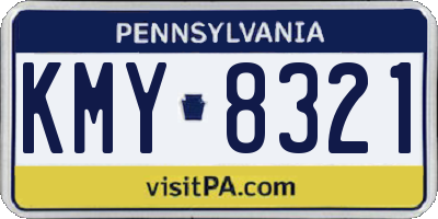 PA license plate KMY8321