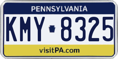 PA license plate KMY8325