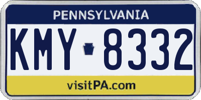 PA license plate KMY8332