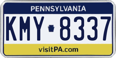 PA license plate KMY8337