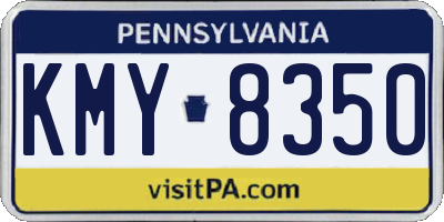 PA license plate KMY8350