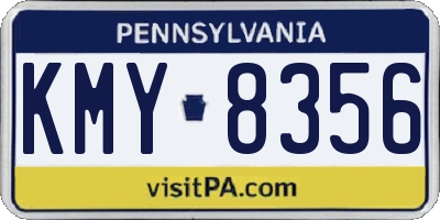 PA license plate KMY8356