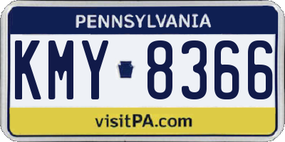 PA license plate KMY8366