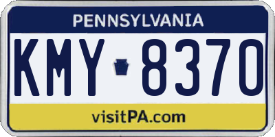 PA license plate KMY8370