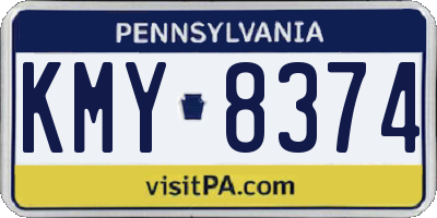 PA license plate KMY8374