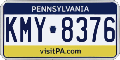PA license plate KMY8376