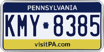 PA license plate KMY8385