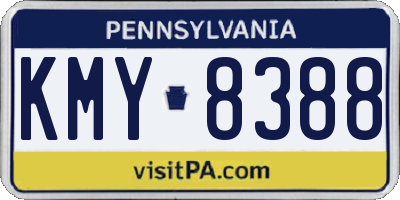 PA license plate KMY8388