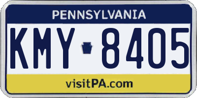 PA license plate KMY8405