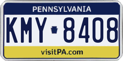 PA license plate KMY8408