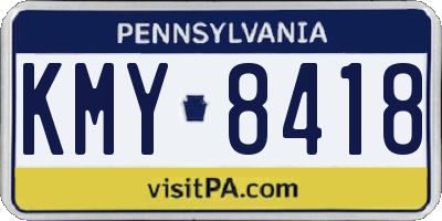 PA license plate KMY8418