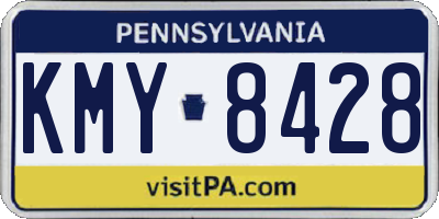 PA license plate KMY8428