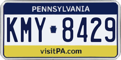 PA license plate KMY8429