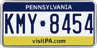 PA license plate KMY8454