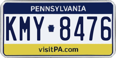 PA license plate KMY8476