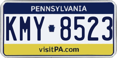 PA license plate KMY8523