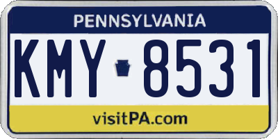 PA license plate KMY8531