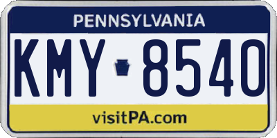 PA license plate KMY8540