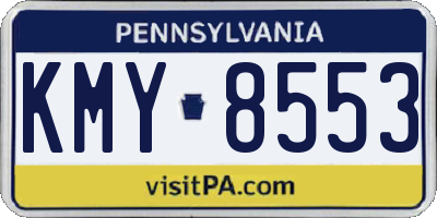 PA license plate KMY8553