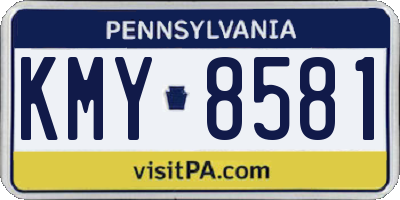 PA license plate KMY8581