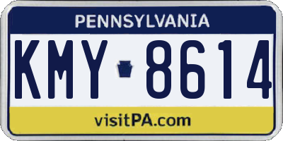 PA license plate KMY8614