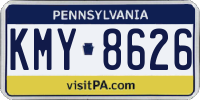 PA license plate KMY8626