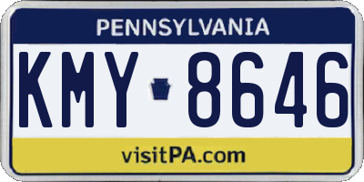 PA license plate KMY8646