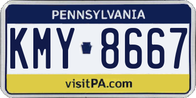 PA license plate KMY8667