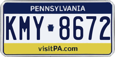 PA license plate KMY8672
